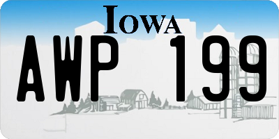 IA license plate AWP199
