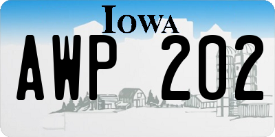 IA license plate AWP202