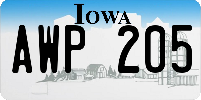 IA license plate AWP205