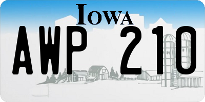 IA license plate AWP210