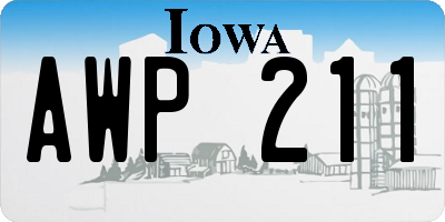 IA license plate AWP211