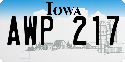 IA license plate AWP217