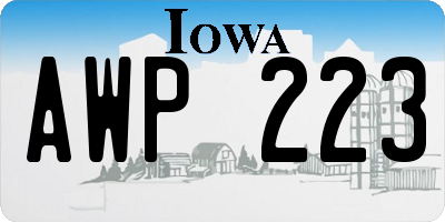 IA license plate AWP223