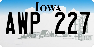 IA license plate AWP227