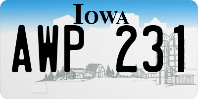 IA license plate AWP231