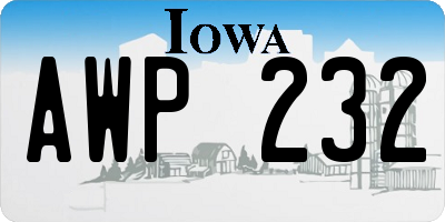 IA license plate AWP232