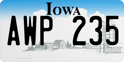 IA license plate AWP235