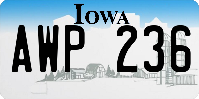 IA license plate AWP236