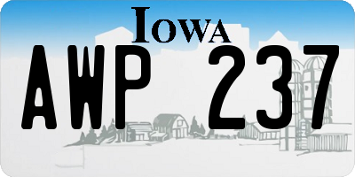 IA license plate AWP237