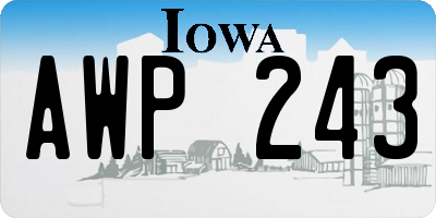 IA license plate AWP243