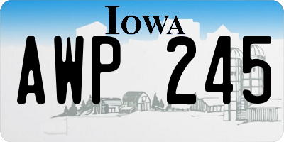 IA license plate AWP245