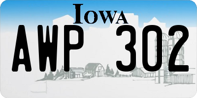 IA license plate AWP302