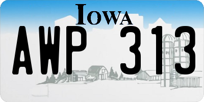 IA license plate AWP313