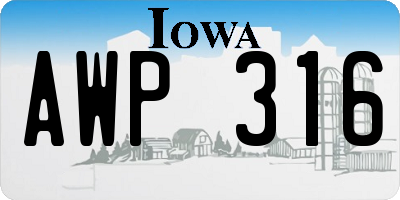 IA license plate AWP316