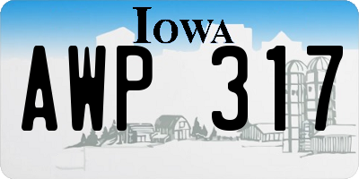 IA license plate AWP317