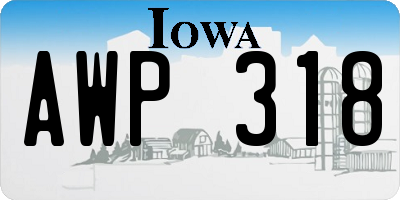 IA license plate AWP318