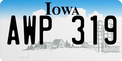 IA license plate AWP319