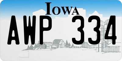 IA license plate AWP334