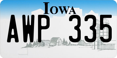 IA license plate AWP335