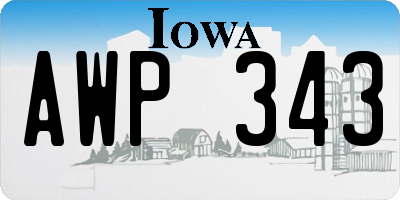IA license plate AWP343