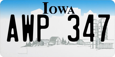IA license plate AWP347