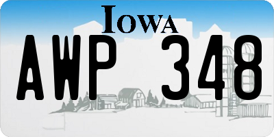 IA license plate AWP348
