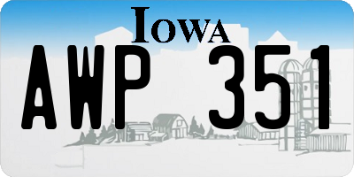 IA license plate AWP351