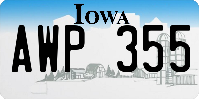 IA license plate AWP355
