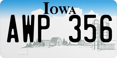 IA license plate AWP356