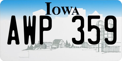 IA license plate AWP359