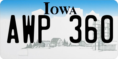 IA license plate AWP360