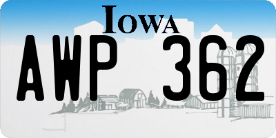 IA license plate AWP362