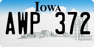 IA license plate AWP372