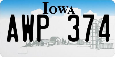IA license plate AWP374