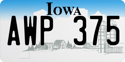 IA license plate AWP375