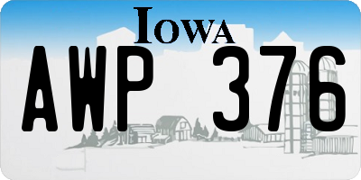 IA license plate AWP376