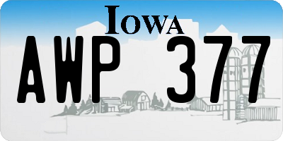 IA license plate AWP377