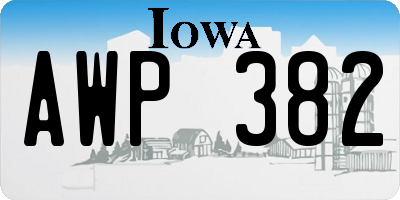 IA license plate AWP382