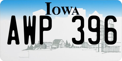 IA license plate AWP396