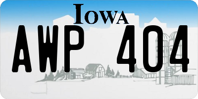 IA license plate AWP404