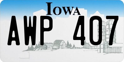 IA license plate AWP407