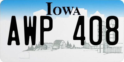 IA license plate AWP408