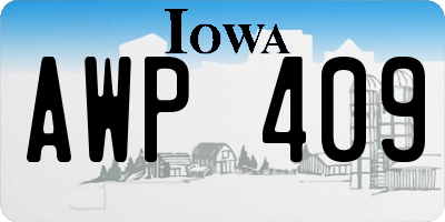 IA license plate AWP409