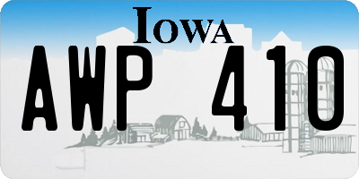 IA license plate AWP410
