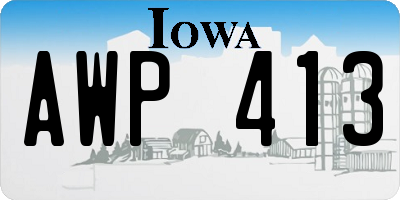 IA license plate AWP413