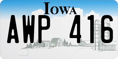 IA license plate AWP416