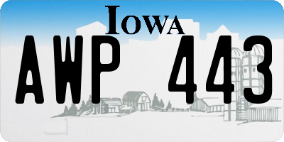 IA license plate AWP443