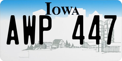 IA license plate AWP447