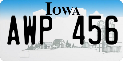 IA license plate AWP456