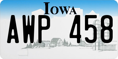 IA license plate AWP458
